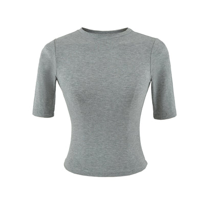 Slim Fit Round Neck Top | Tajstylo