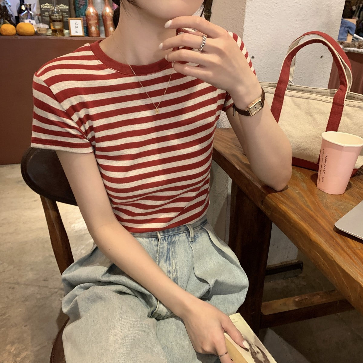 Striped Slim Fit T-Shirt | Tajstylo