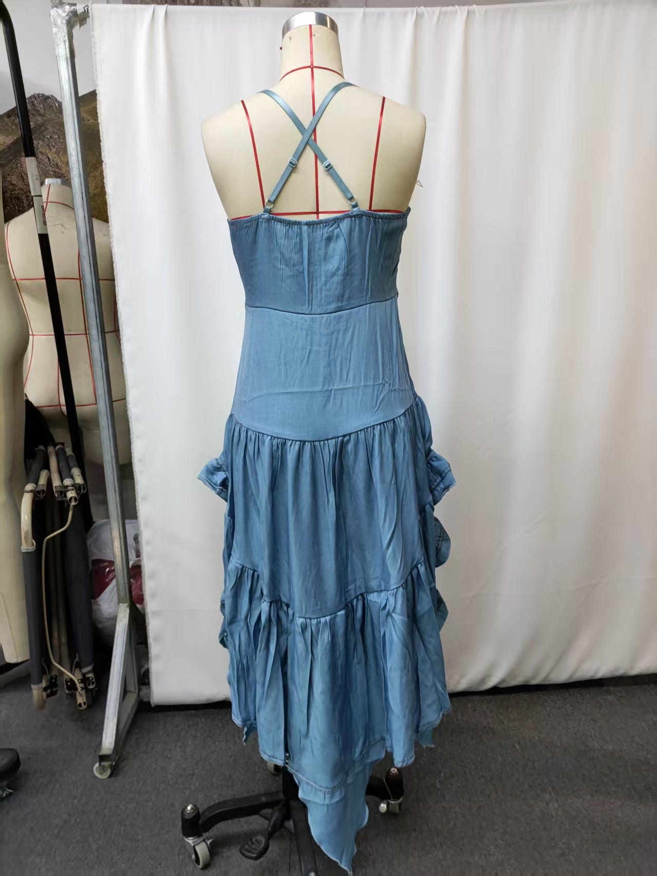 Vintage Retro Western Ruffle Midi Dress | Tajstylo