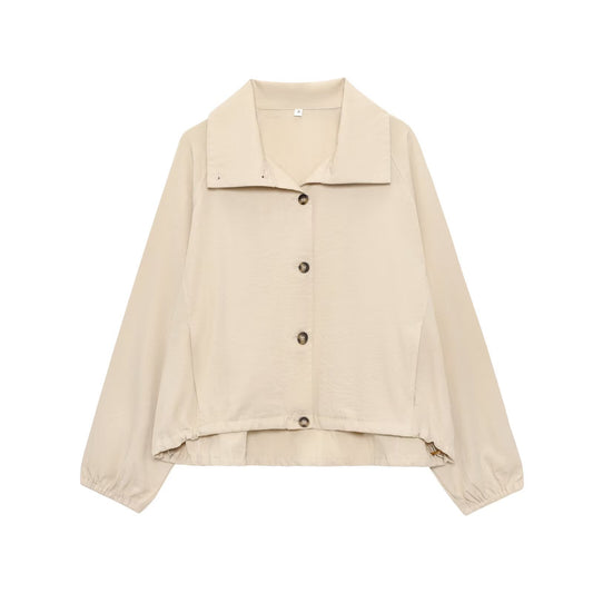 Single Breasted Loose Baseball Jacket | Tajstylo