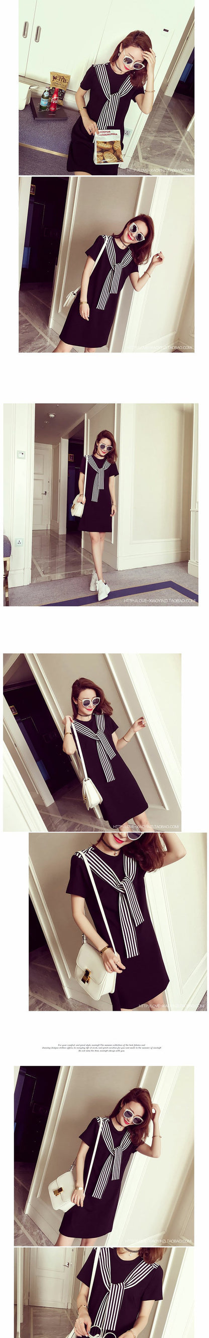 A-Line Midi Dress with Short Sleeves | Tajstylo