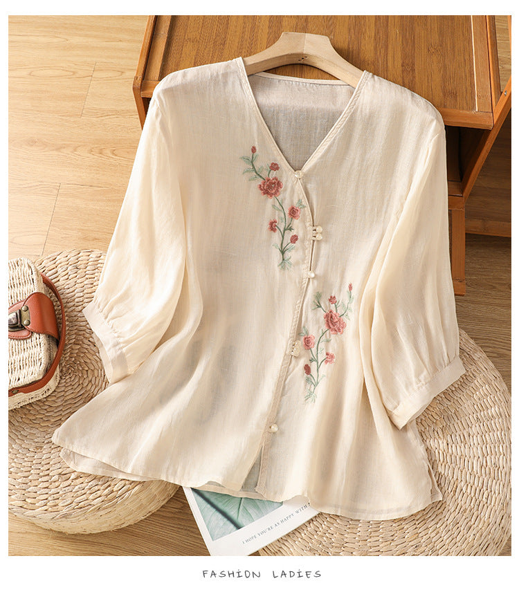 Embroidered Shirt Top for Women | Tajstylo