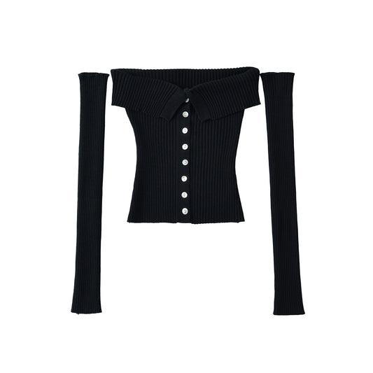 Woman wearing Women's Elastic One-Shoulder Slim Fit Top in a casual setting
