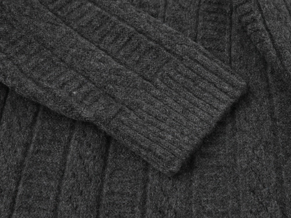 Hooded Diagonal Cardigan Sweater | Tajstylo