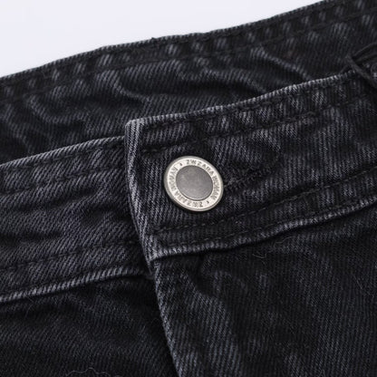 Mid Waist Wide Leg Zipper Jeans | Tajstylo