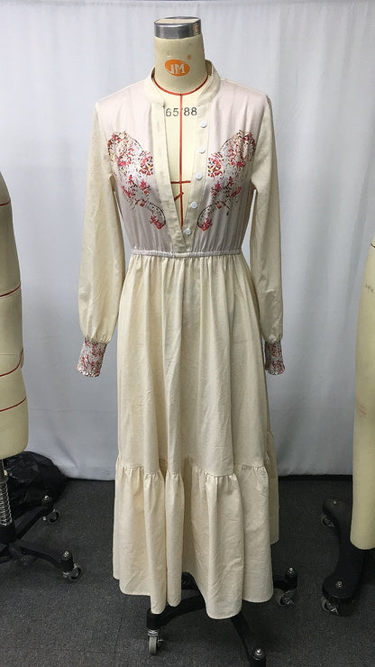 Vintage Floral Print Puff Skirt Dress | Tajstylo