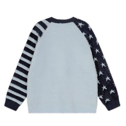 Woman wearing Loose Fit Round Neck Knit Top in casual setting