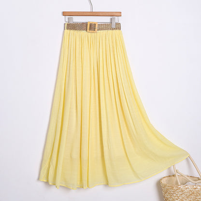 Solid Color A-Line Skirt | Tajstylo