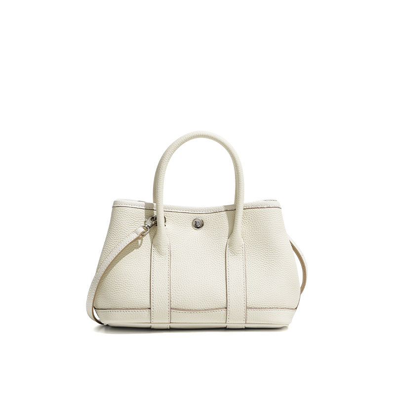Women's Mini Genuine Cowhide Leather Handheld Crossbody Garden Bag – Close-up View | TajStylo
