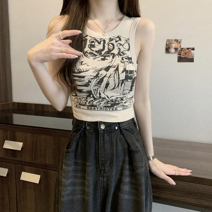 Cartoon Print Camisole Top | Tajstylo