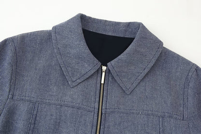 Women's Zipper Blazer Jacket Set | Tajstylo
