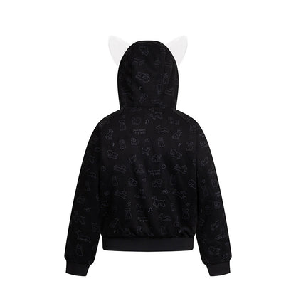 Cartoon Dog Hooded Fleece Coat | Tajstylo