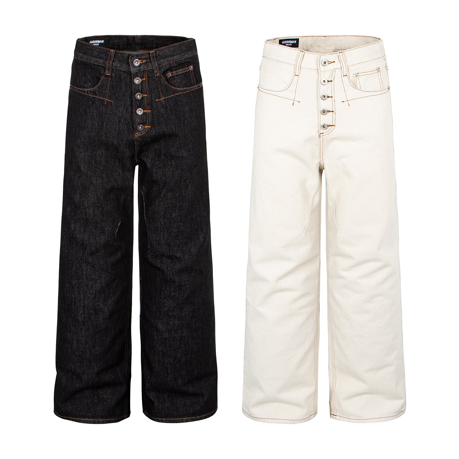 Woman wearing Retro Denim Pants in a casual setting