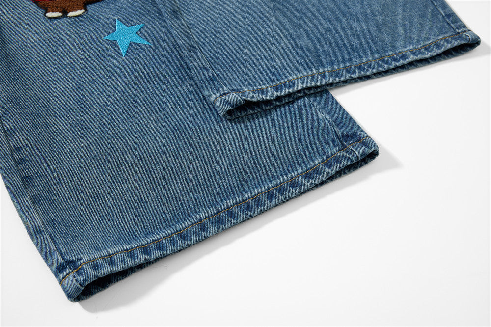 Women's Loose Fit Denim Workwear Pants | Tajstylo