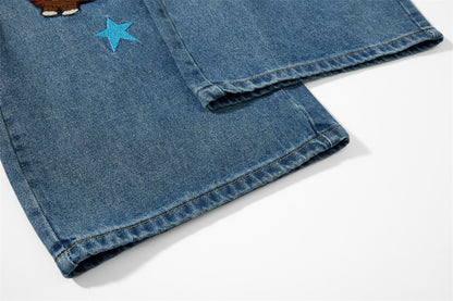 Women's Loose Fit Denim Workwear Pants | Tajstylo