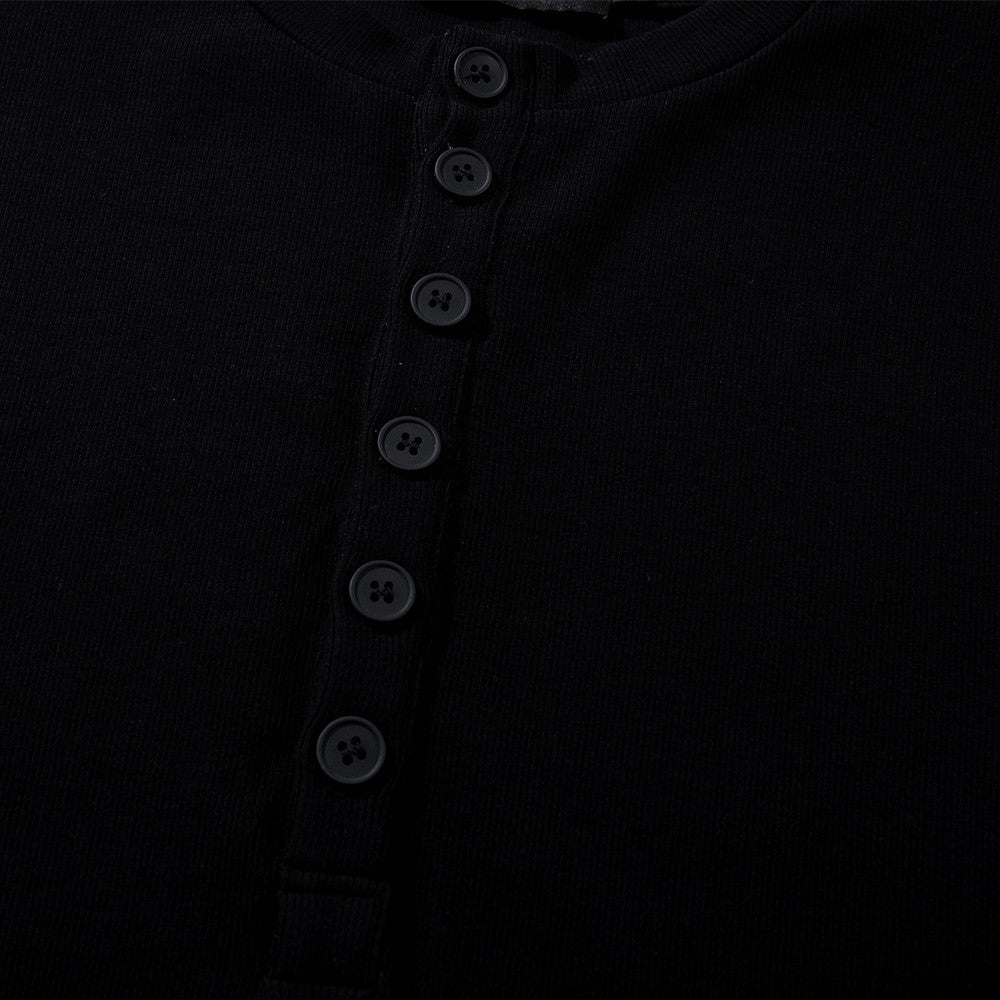 Half Open Collar Long Sleeve Tee | Tajstylo