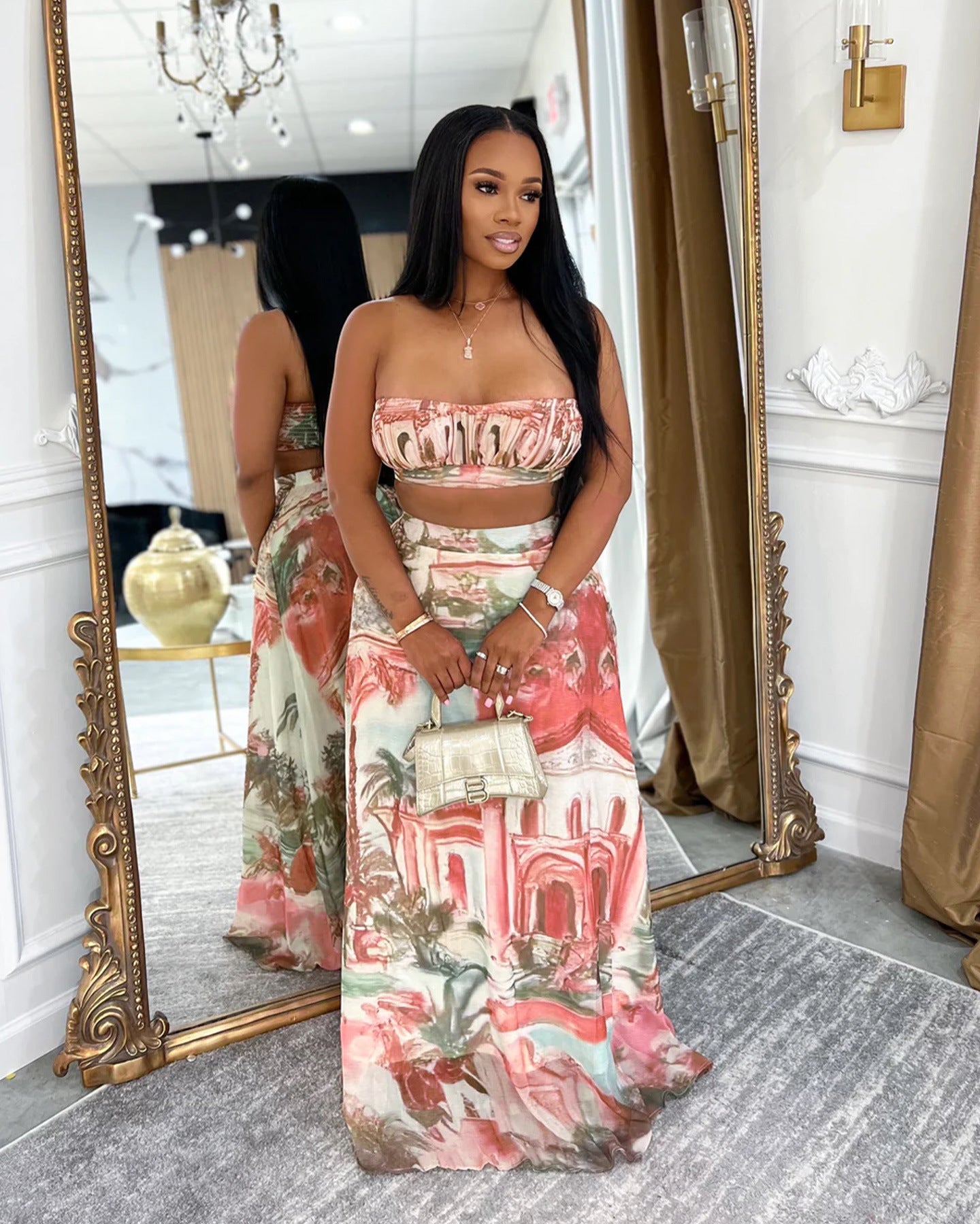Casual Printed Two-Piece Set | Tajstylo