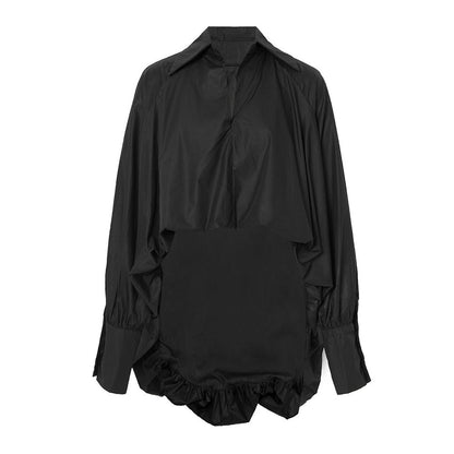 Elegant White Lapel Blouse for Women | Tajstylo