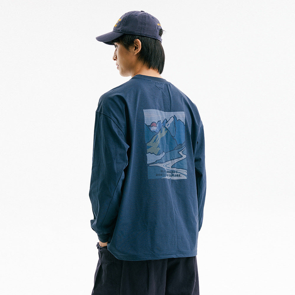 Landscape Oil Painting Printed Long Sleeve Shirt | Tajstylo