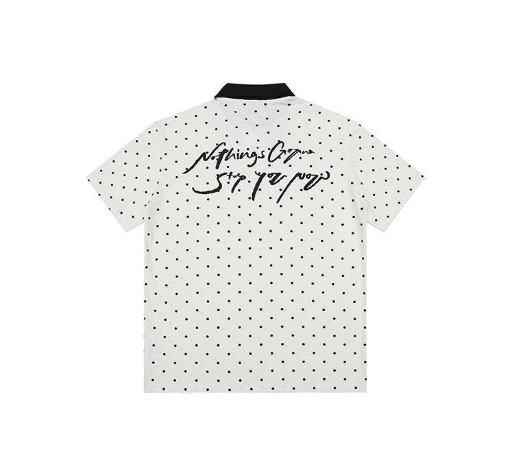 Polka Dot Color-Block Collar Sweater | Tajstylo