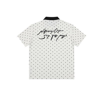 Polka Dot Color-Block Collar Sweater | Tajstylo