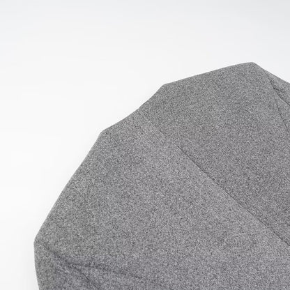 Elegant Long Grey Coat with Multi Button Closure | Tajstylo