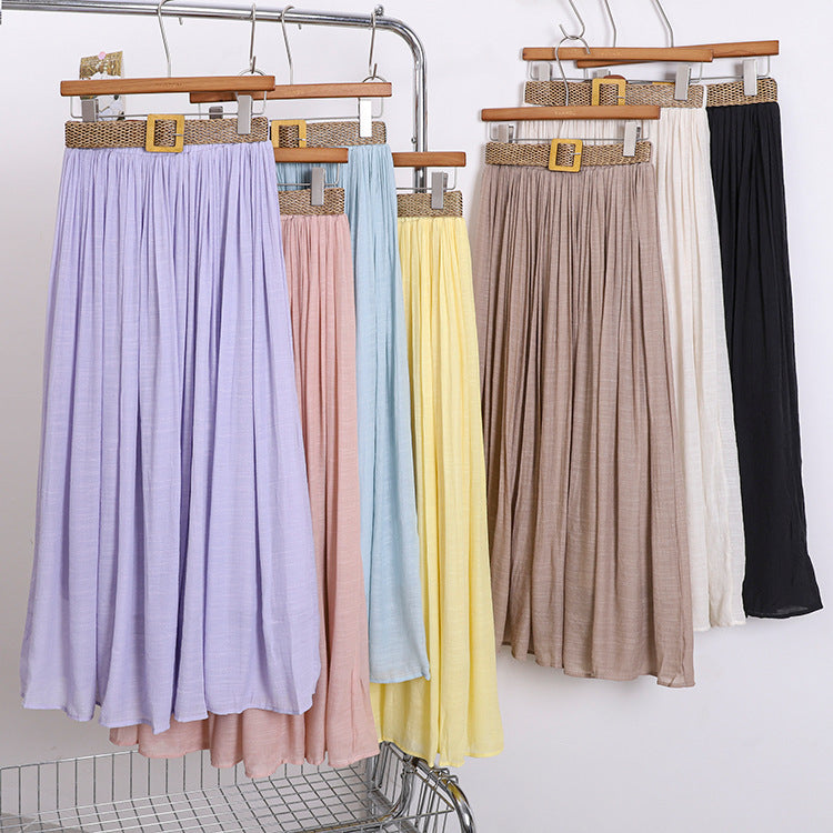 Solid Color A-Line Skirt | Tajstylo
