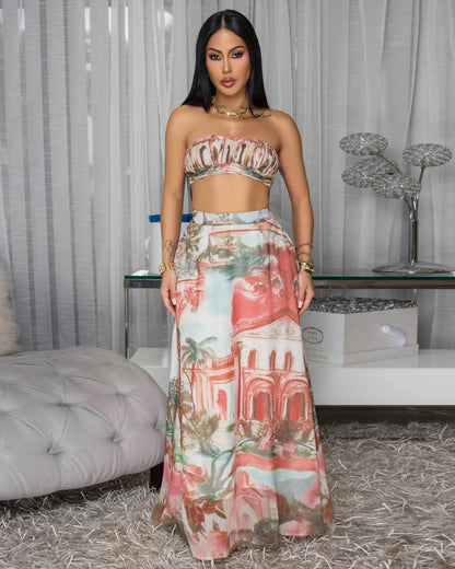 Casual Printed Two-Piece Set | Tajstylo