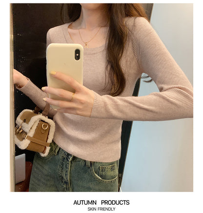 U Neck Long Sleeve Pullover Top | Tajstylo