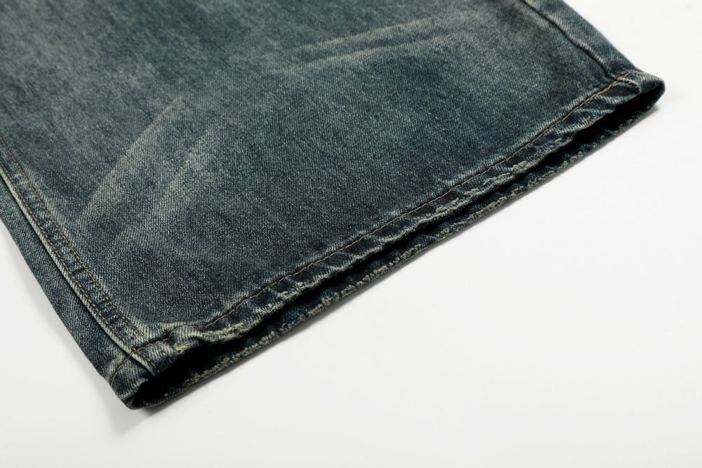 Denim Straight Leg Pants | Tajstylo