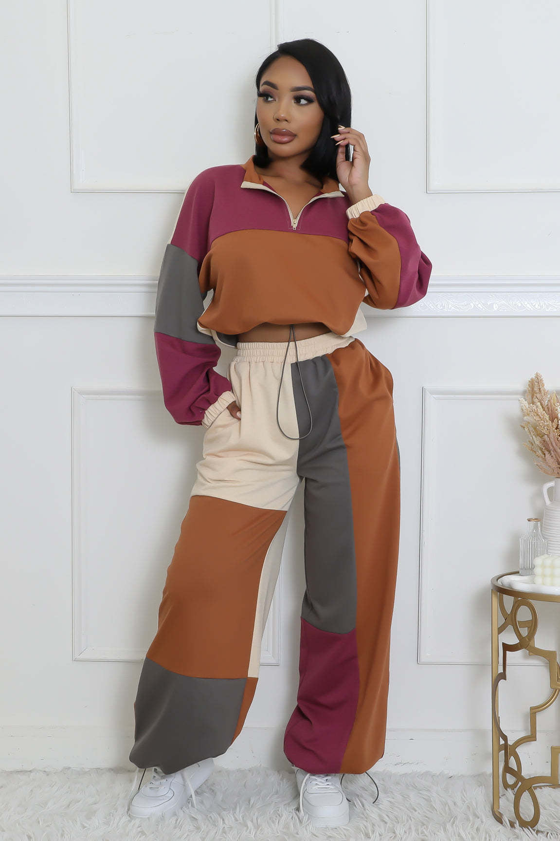 Sporty Woven Two-Piece Set | Tajstylo