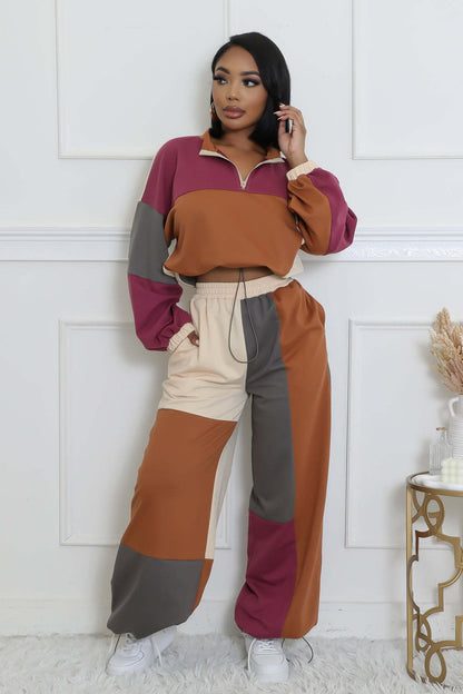 Sporty Woven Two-Piece Set | Tajstylo