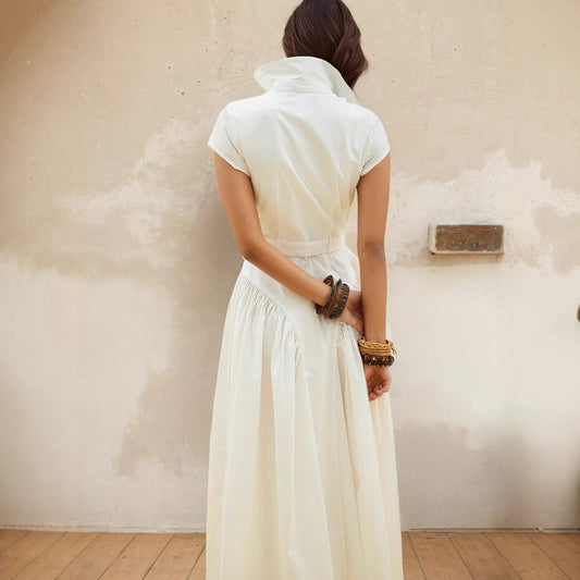 Flip Collar Long Skirt | Tajstylo
