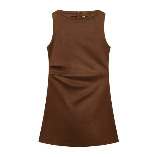 Sleeveless High Waist Short Dress | Tajstylo