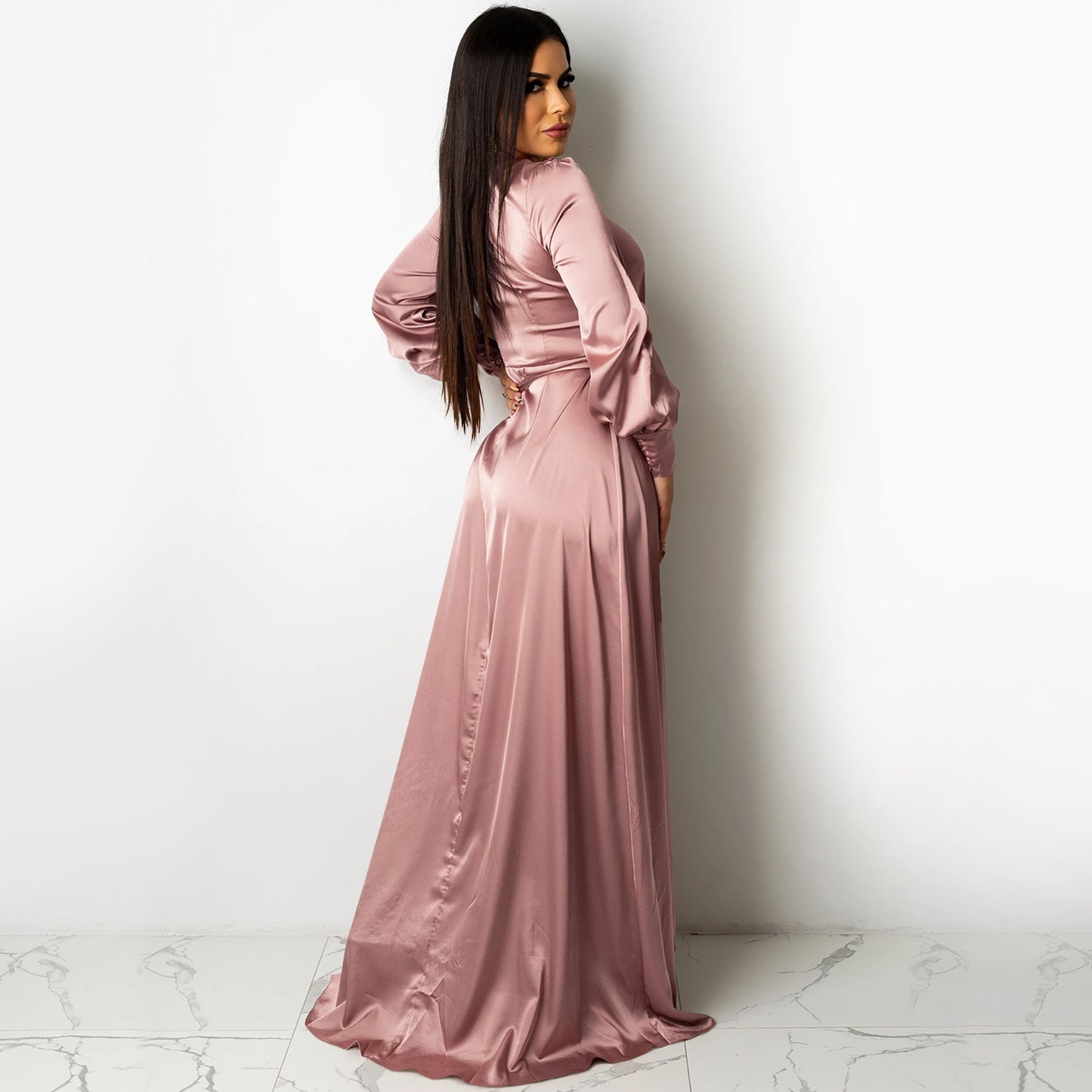 Deep V Neck Bandage Maxi Dress | Tajstylo