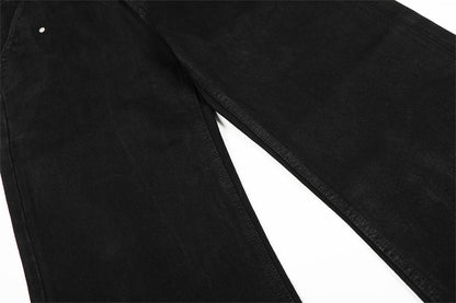 Black Straight Leg Denim Pants | Tajstylo