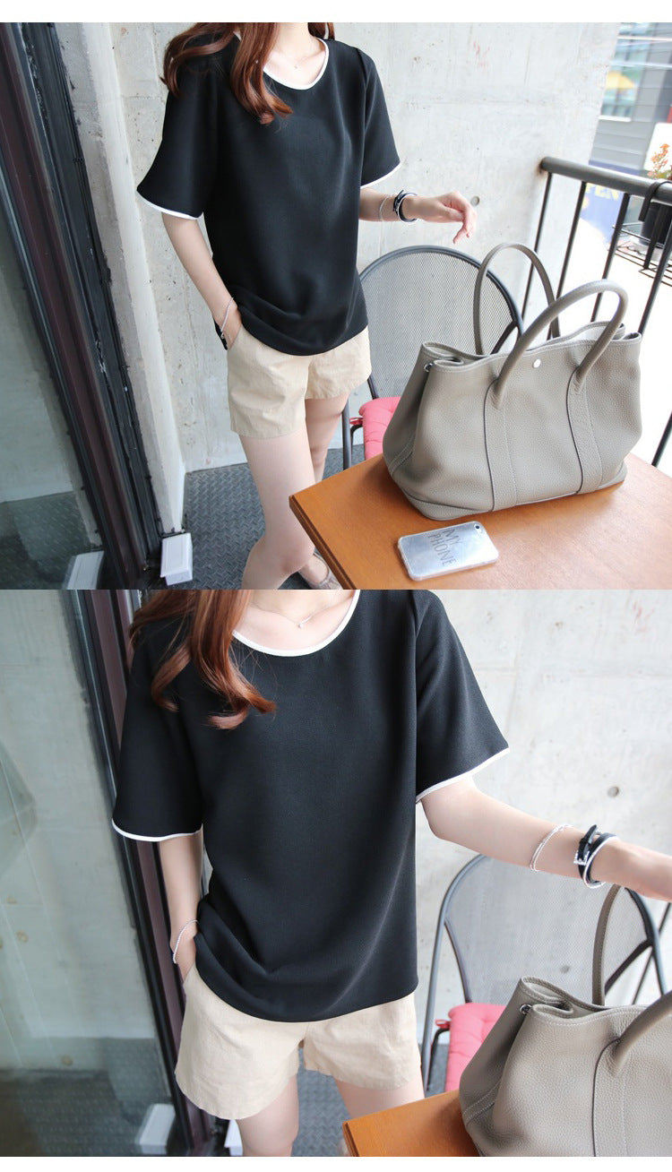 Casual Solid Color Short Sleeve T-Shirt | Tajstylo