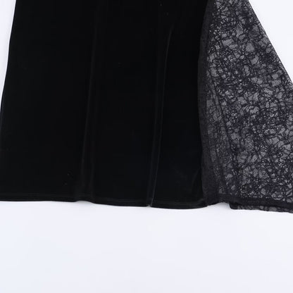 Lace Velvet Midi Dress | Tajstylo