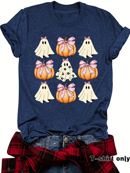 Funny Coquette Bow Pumpkin T-Shirt | Tajstylo