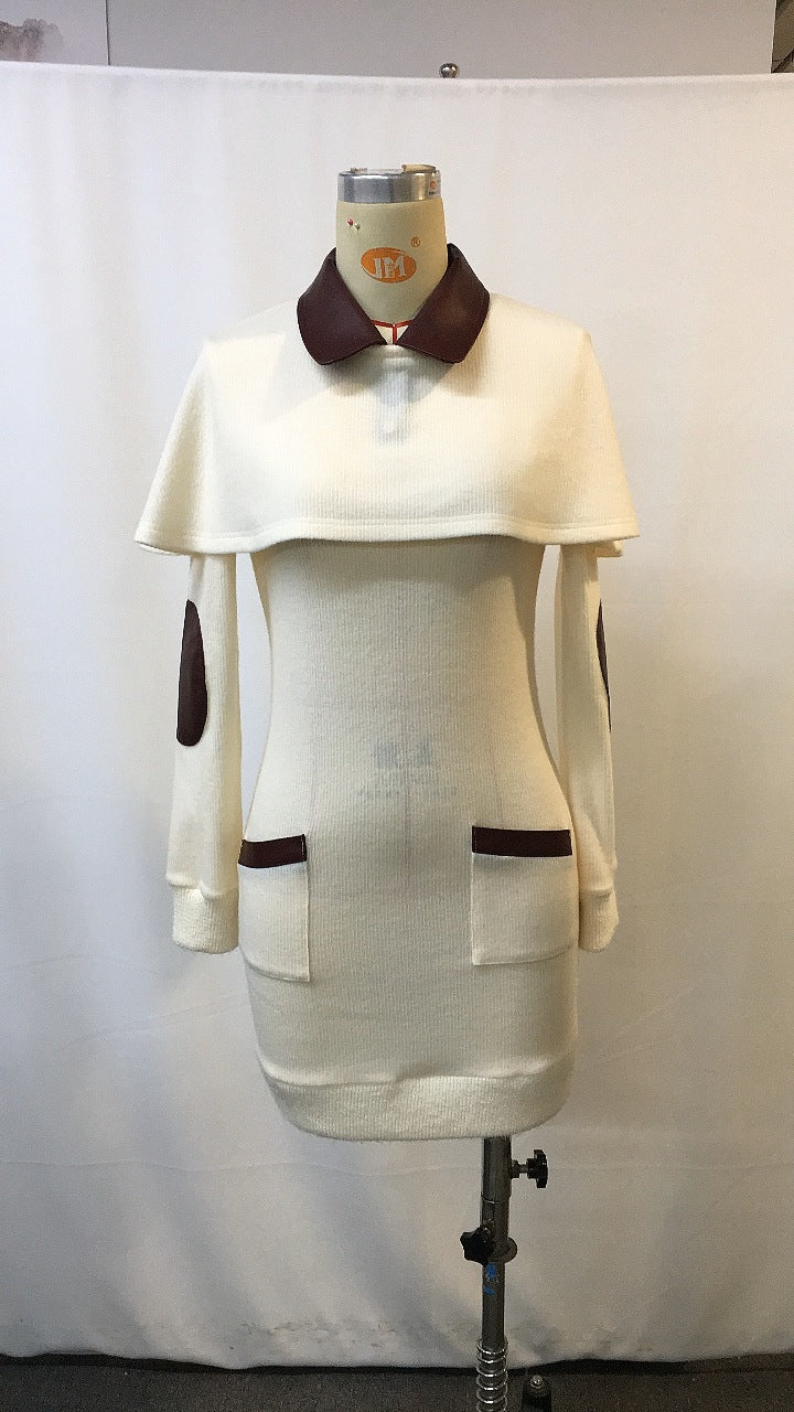Elegant Knitted Shawl Dress | Tajstylo