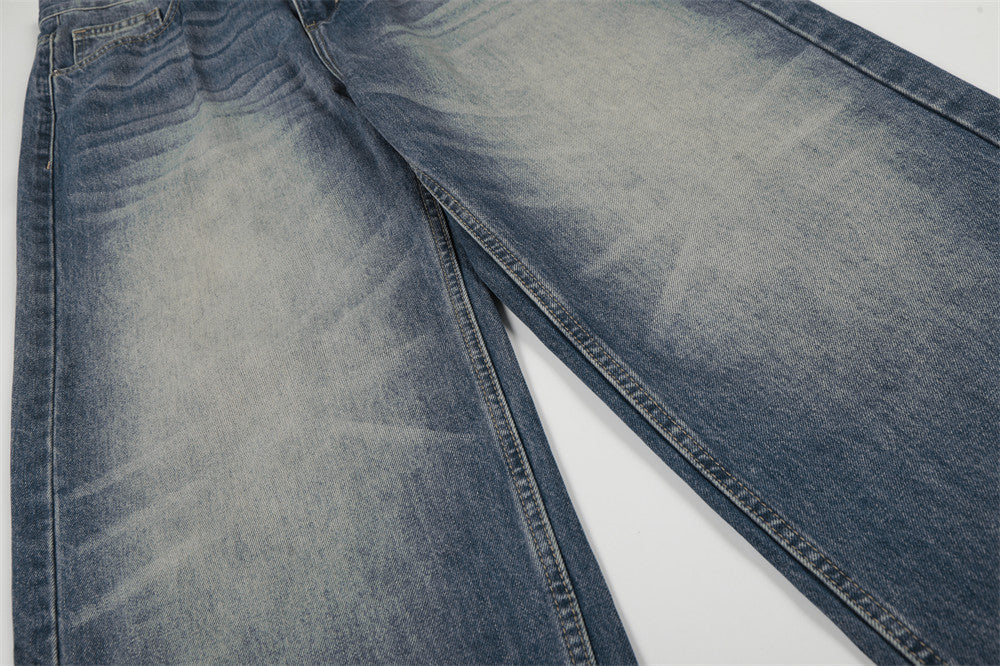 Color Blocked Teal Blue Denim Jeans | Tajstylo