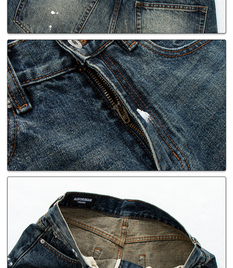American Vintage Distressed Straight Loose Jeans | Tajstylo