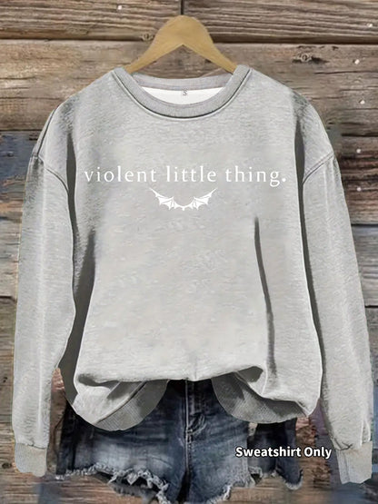 Woman wearing Round Neck Pullover Hoodie in a casual setting