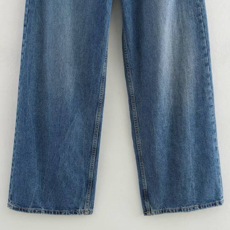 High Waist Full Length Wide Leg Pants | Tajstylo