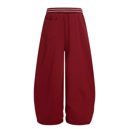 Pleated Fleece-Lined Wide Leg Sweatpants | Tajstylo