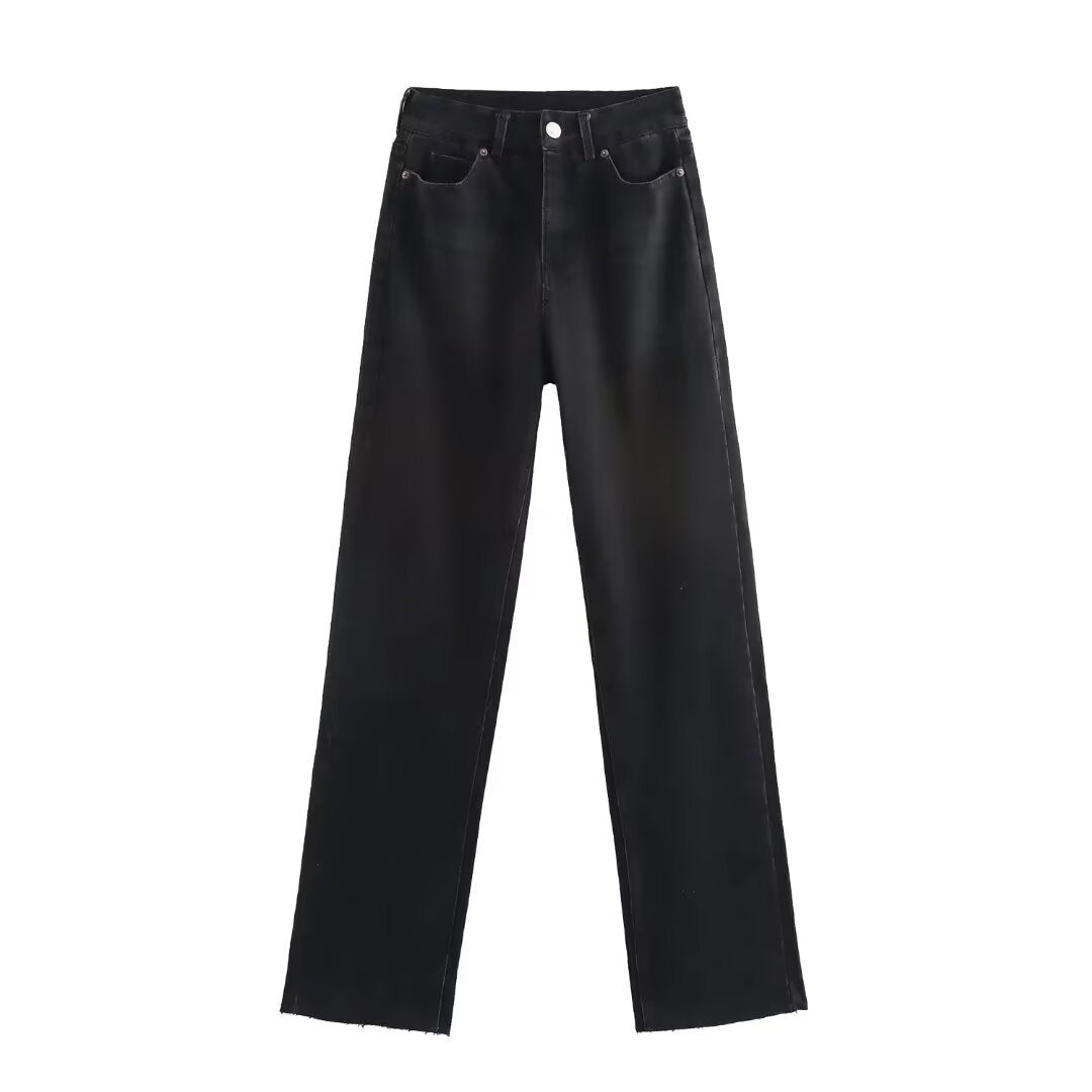 Casual Washed Denim Pants | Tajstylo