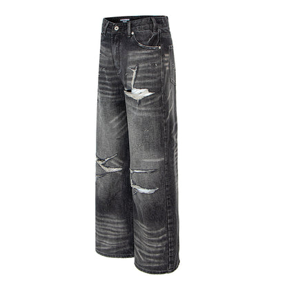 Distressed Vintage Combat Denim Pants | Tajstylo