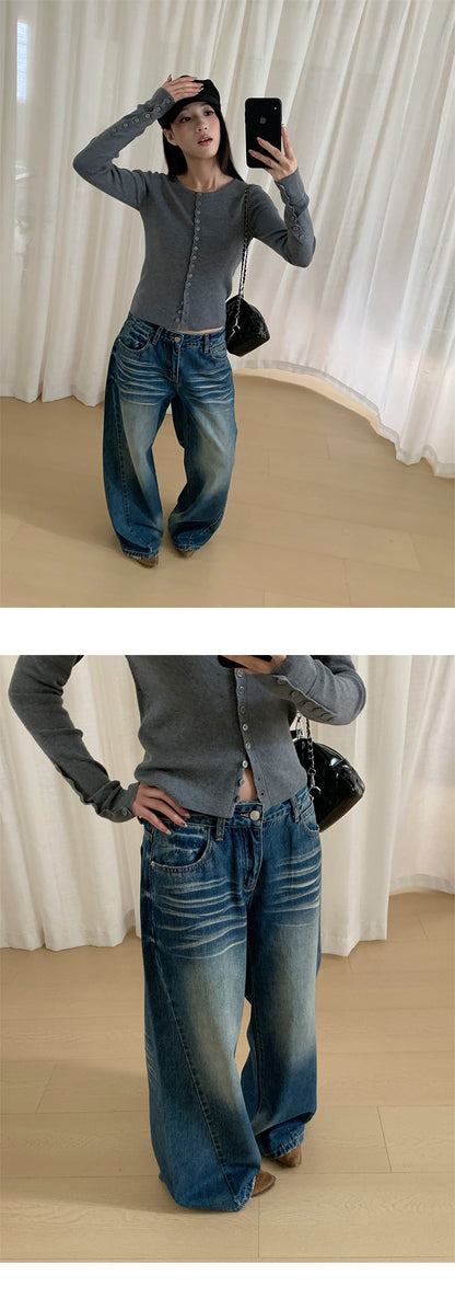 Distressed Wide Leg Jeans | Tajstylo