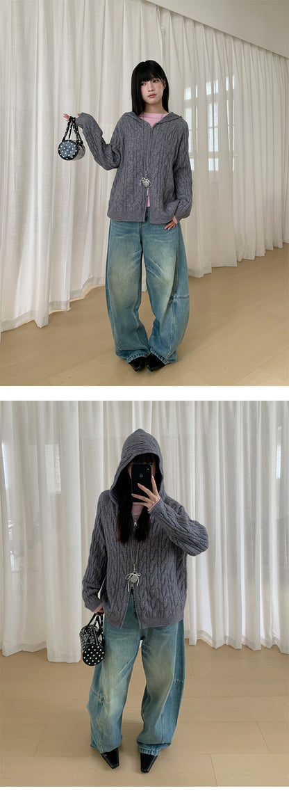 Deconstructed Wide Leg Denim Pants | Tajstylo