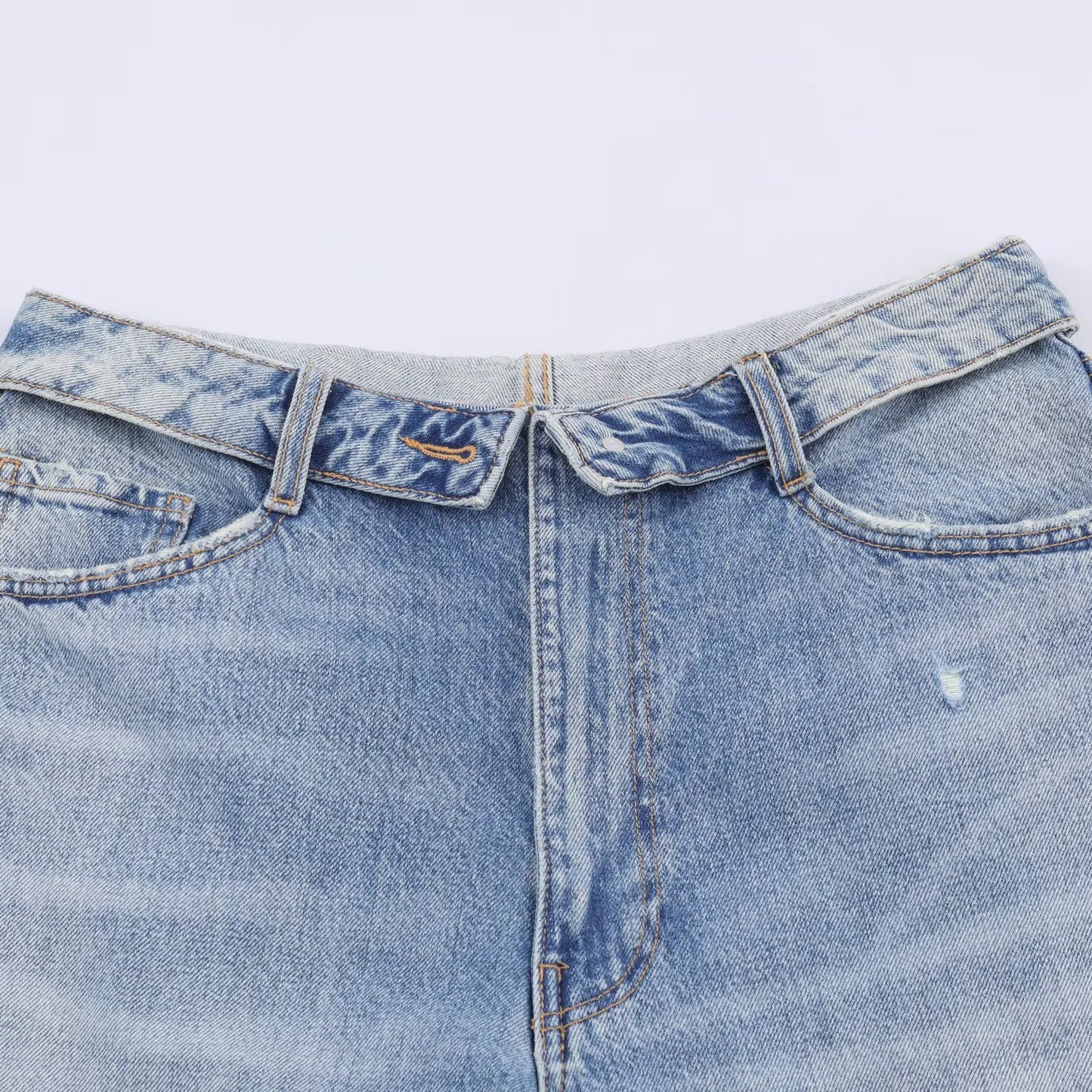 Mid Waist Ripped Straight Leg Jeans | Tajstylo
